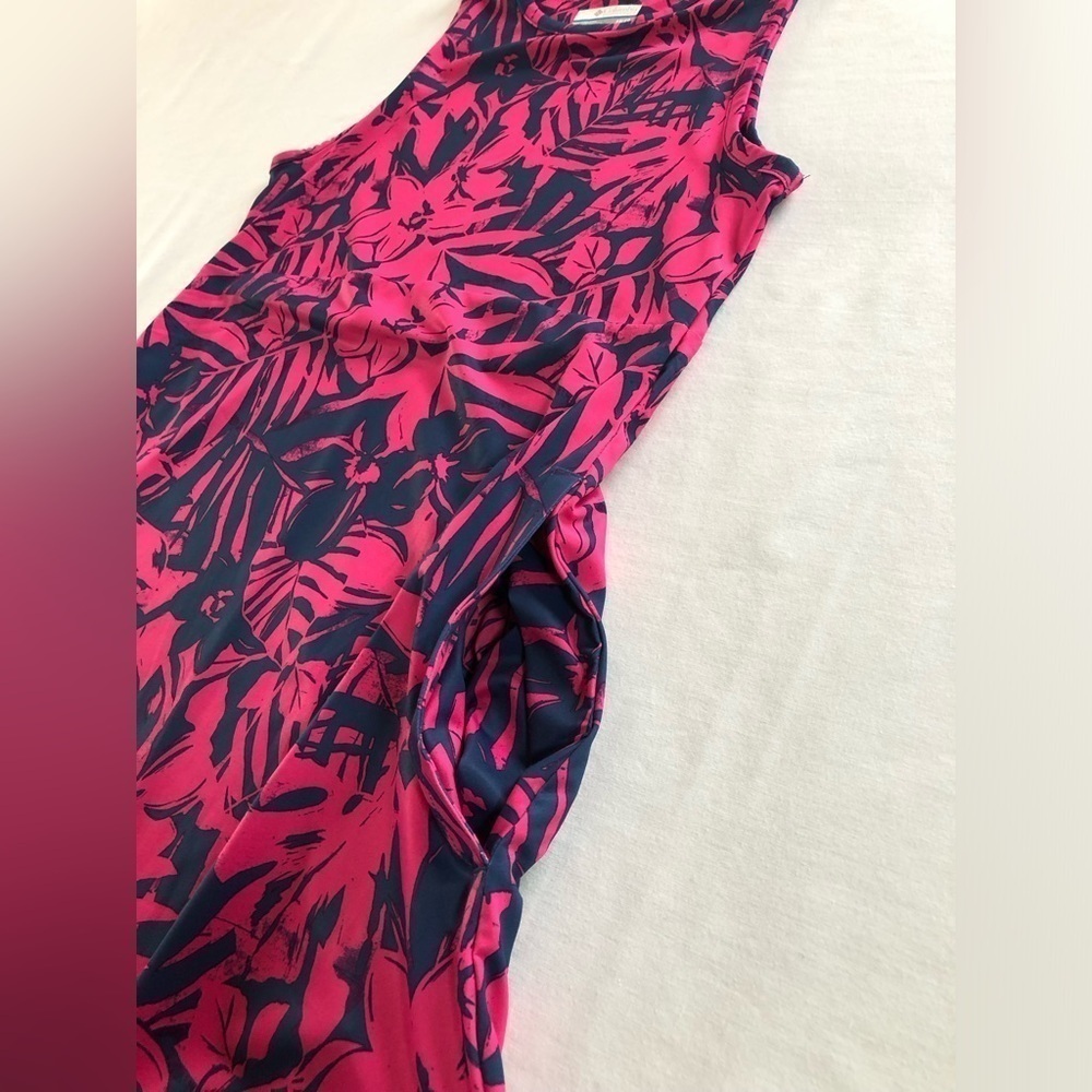 Columbia Womens PFG Freezer Tank Dress. Pink Palmtropics. Size XS. Side Pockets. - Picture 4 of 10